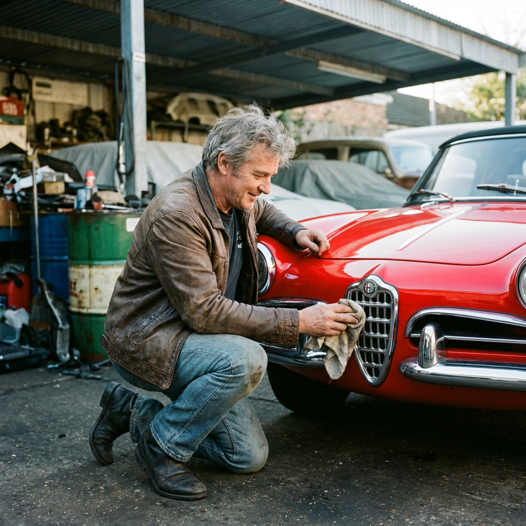 Eigenaar van klassieke Alfa Spider of Mercedes Pagoda