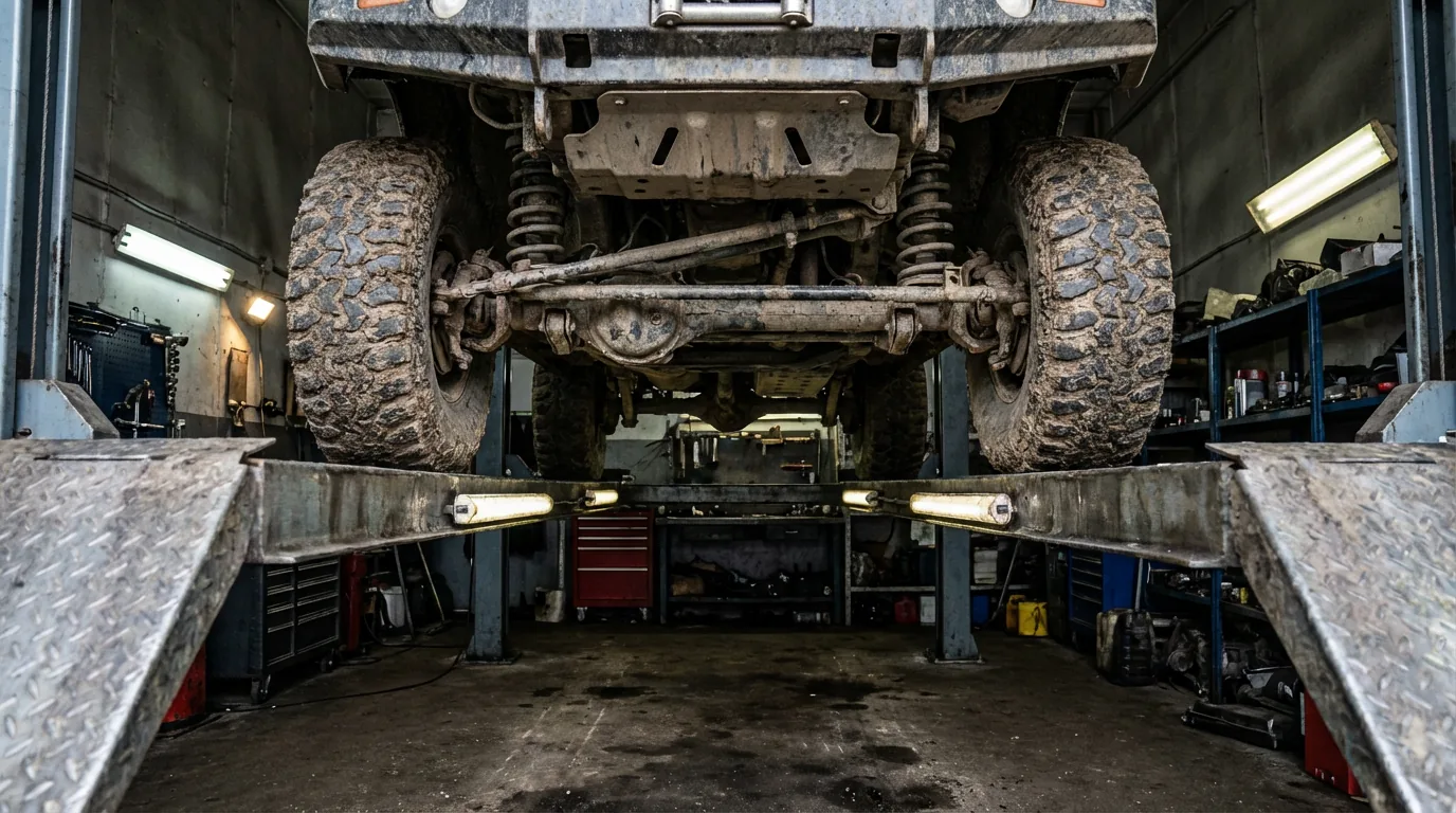 4x4 op hydraulische brug